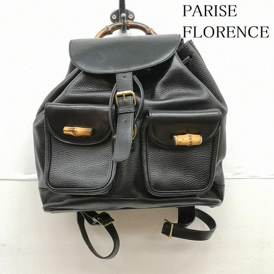 古着 USED リュックサック、デイパック リュックサック、デイバッグ PARISE FLORENCE バンブー レザー リュック - 黒 / ブラック / black レディース USED 古着 中古 50136677