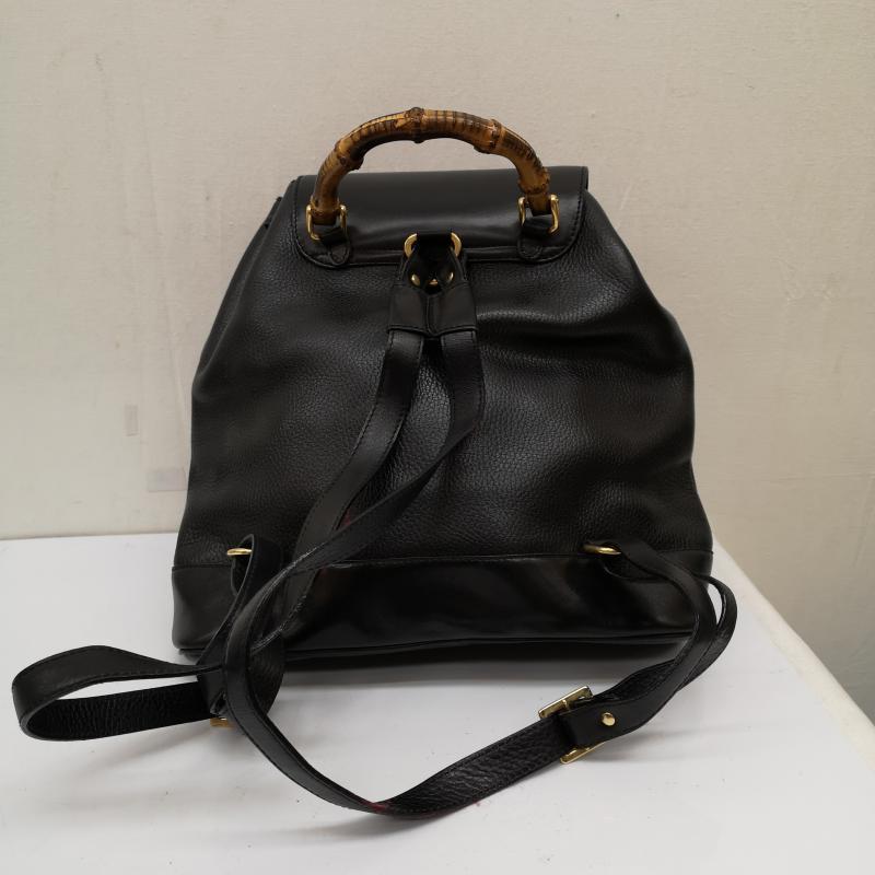 古着 USED リュックサック、デイパック リュックサック、デイバッグ PARISE FLORENCE バンブー レザー リュック - 黒 / ブラック / black レディース USED 古着 中古 50136677