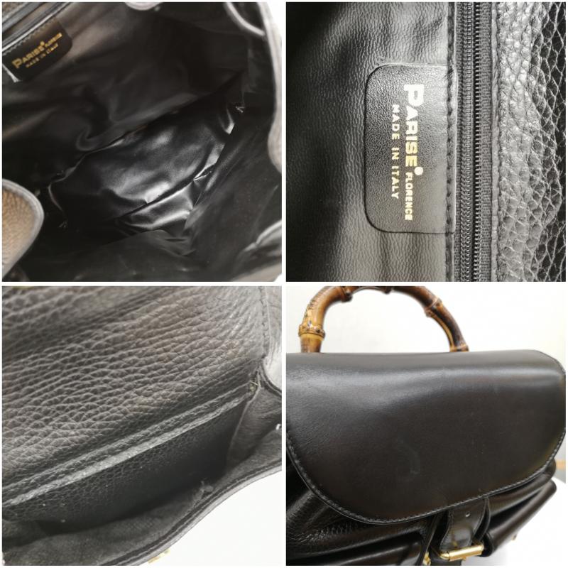 古着 USED リュックサック、デイパック リュックサック、デイバッグ PARISE FLORENCE バンブー レザー リュック - 黒 / ブラック / black レディース USED 古着 中古 50136677