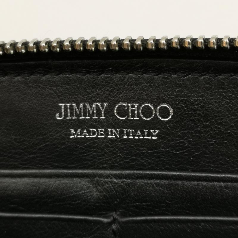 ジミーチュウ JIMMY CHOO 財布 長財布 FILIPA クリスタル スター スタッズ ジップ アラウンド ウォレット 長財布 - 黒 / ブラック / black X 銀 / シルバー / silver color レディース USED 古着 中古 50136706
