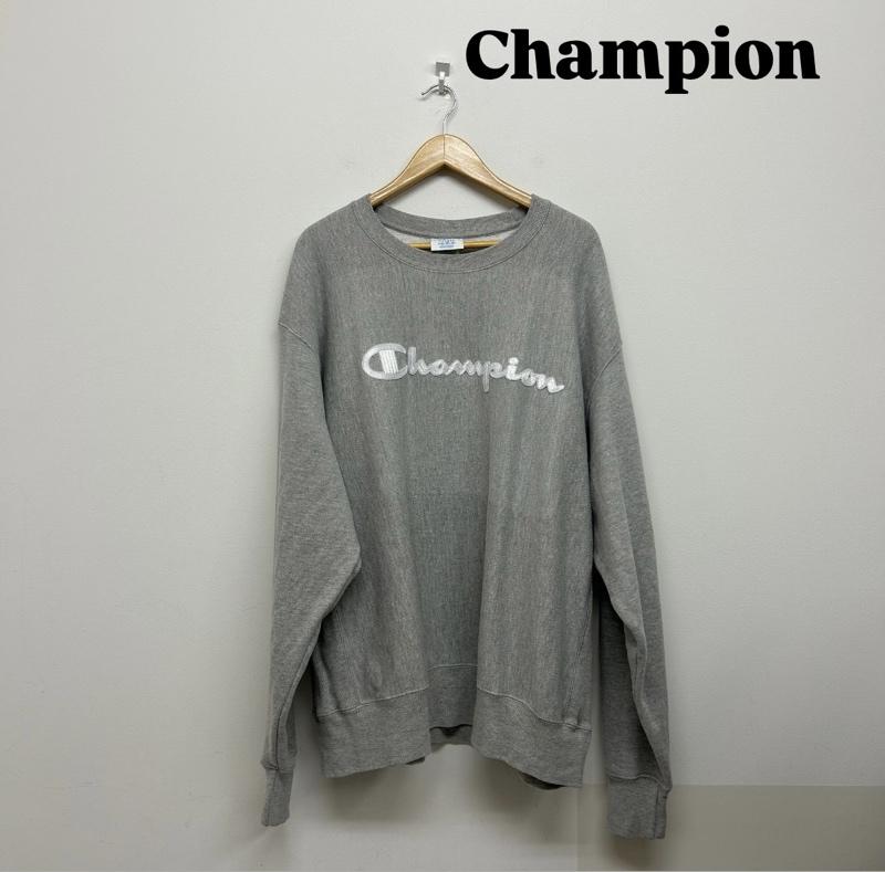 チャンピオン Campion トレーナー 長袖 campion 単色タグ 復刻 リバースウィーブ クルーネック スウェット XL ロゴ、文字 灰 / グレー / gray メンズ USED 古着 中古 50136733