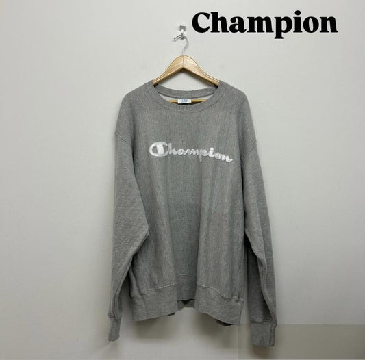 チャンピオン Campion トレーナー 長袖 campion 単色タグ 復刻 リバースウィーブ クルーネック スウェット XL ロゴ、文字 灰 / グレー / gray メンズ USED 古着 中古 50136733