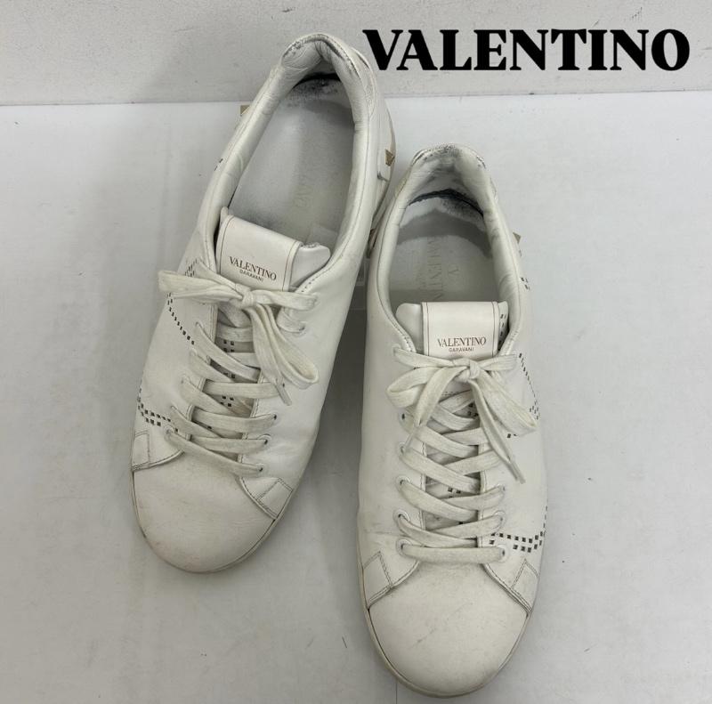 ヴァレンティノ VALENTINO スニーカー スニーカー VALENTINO GARAVANI 穴あきロゴ ローカット スニーカー レザー TUC04Y2 28.0cm ロゴ、文字 白 / ホワイト / white メンズ USED 古着 中古 50136838