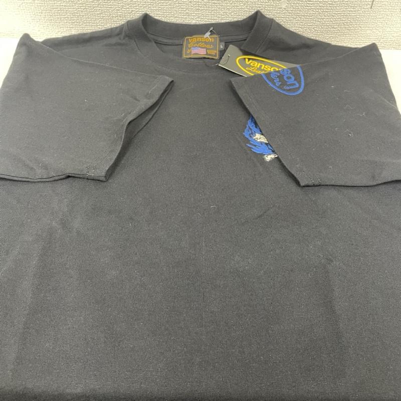 ヴァンソン VANSON Tシャツ 半袖 別注 半袖 Tシャツ スカル ファイヤー 総刺繍 クルーネック バイカー クロスボーン 北海道限定カラー L ロゴ、文字 X スカル X  X 刺繍 黒 / ブラック / black メンズ USED 古着 中古 50136847