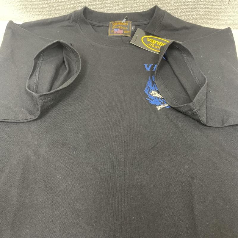 ヴァンソン VANSON Tシャツ 半袖 別注 半袖 Tシャツ スカル ファイヤー 総刺繍 クルーネック バイカー クロスボーン 北海道限定カラー L ロゴ、文字 X スカル X  X 刺繍 黒 / ブラック / black メンズ USED 古着 中古 50136847