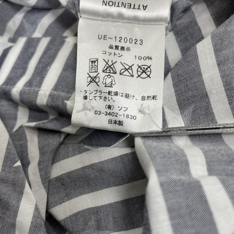 ユニフォームエクスペリメント uniform experiment シャツ、ブラウス 長袖 スター 総柄 ボタンダウン 長袖 シャツ コットン ボーダー ロゴ 刺繍 UE-120023 1 ボーダー柄 X 星 X 総柄 白 / ホワイト / white X 灰 / グレー / gray メンズ USED 古着 中古 50136910