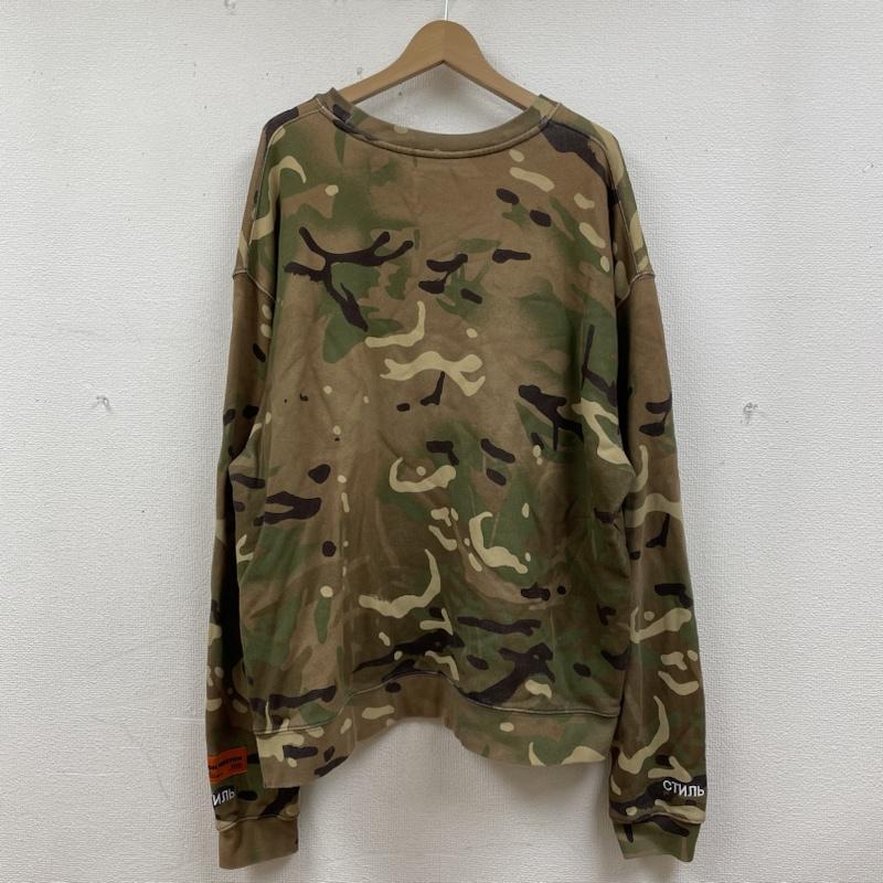 ヘロンプレストン HERON PRESTON トレーナー 長袖 長袖 スウェット クルーネック トレーナー ロゴ プリント 刺繍 カモフラ 迷彩 プルオーバー XL ロゴ、文字 X プリント X 刺繍 X カモフラージュ柄・迷彩 カーキ / カーキ / khaki メンズ USED 古着 中古 50136916
