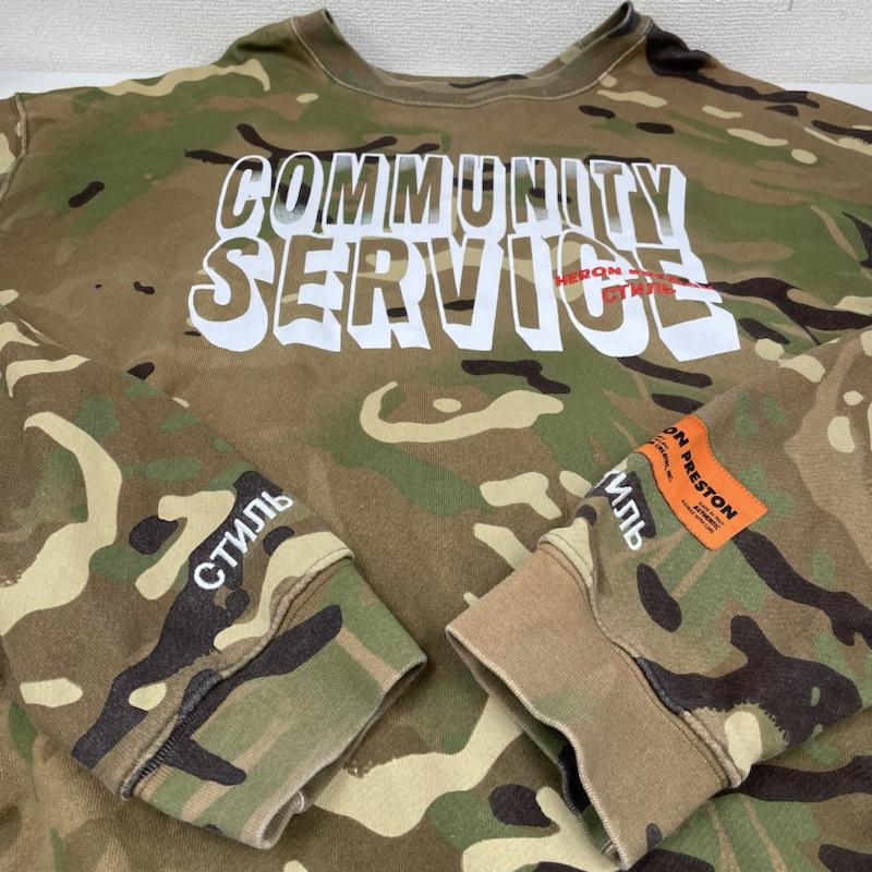 ヘロンプレストン HERON PRESTON トレーナー 長袖 長袖 スウェット クルーネック トレーナー ロゴ プリント 刺繍 カモフラ 迷彩 プルオーバー XL ロゴ、文字 X プリント X 刺繍 X カモフラージュ柄・迷彩 カーキ / カーキ / khaki メンズ USED 古着 中古 50136916
