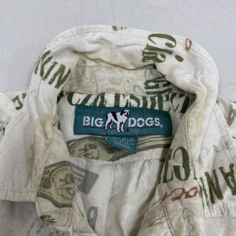 古着 USED シャツ、ブラウス 半袖 BIGDOGS ビッグドッグス 半袖 シャツ ブラウス Shirt 総柄 アロハ ロゴ プリント 胸ポケット ボタン 大きめ L ロゴ、文字 X  X プリント X 総柄 マルチカラー / マルチカラー / multicolor メンズ USED 古着 中古 50136917