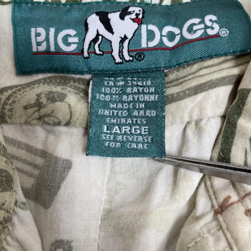 古着 USED シャツ、ブラウス 半袖 BIGDOGS ビッグドッグス 半袖 シャツ ブラウス Shirt 総柄 アロハ ロゴ プリント 胸ポケット ボタン 大きめ L ロゴ、文字 X  X プリント X 総柄 マルチカラー / マルチカラー / multicolor メンズ USED 古着 中古 50136917