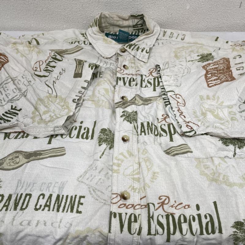 古着 USED シャツ、ブラウス 半袖 BIGDOGS ビッグドッグス 半袖 シャツ ブラウス Shirt 総柄 アロハ ロゴ プリント 胸ポケット ボタン 大きめ L ロゴ、文字 X  X プリント X 総柄 マルチカラー / マルチカラー / multicolor メンズ USED 古着 中古 50136917