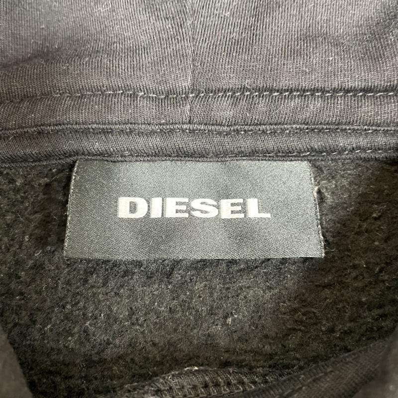 ディーゼル DIESEL パーカー 長袖 S-UBBER 長袖 パーカー プルオーバー ロゴ 刺繍 パッチ エンブロイダリー ダブルレイヤー A01804-0KAZW S ロゴ、文字 X  X 刺繍 黒 / ブラック / black メンズ USED 古着 中古 50136929