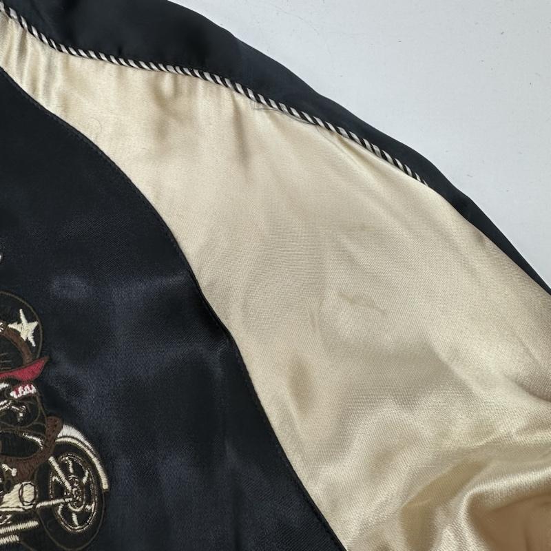 ヴァンソン VANSON ジャケット、上着 ジャンパー、ブルゾン クローズ ワースト 武装戦線 刺繍 リバーシブル スカジャン XL 黒 / ブラック / black X ベージュ / ベージュ / beige X 紫 / パープル / purple X 黄 / イエロー / yellow メンズ USED 古着 中古 50136936