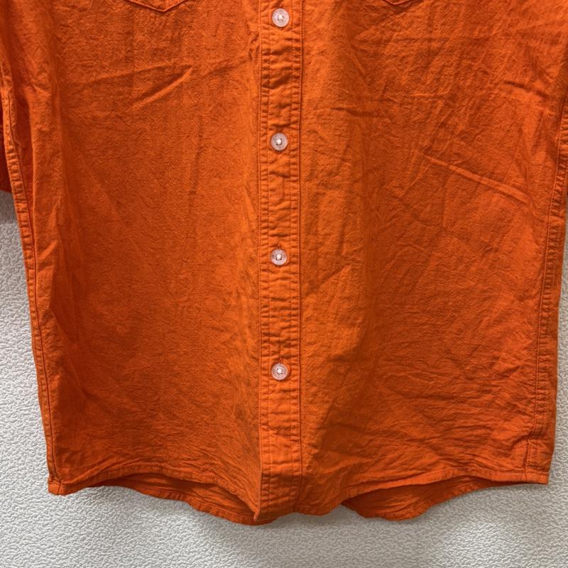 カールカナイ KARL KANI シャツ、ブラウス 半袖 192K1503 ロゴ 刺繍 コットン リネン 五分袖 シャツ 橙色 オレンジ M 橙 / オレンジ / orange メンズ USED 古着 中古 50136973