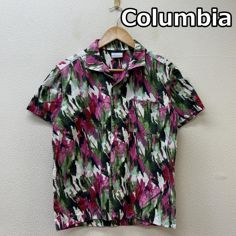 コロンビア Columbia シャツ、ブラウス 半袖 PM7469 PFG 総柄 オープンカラー ボックス 半袖 エブル シャツ S メンズ USED 古着 中古 50136982