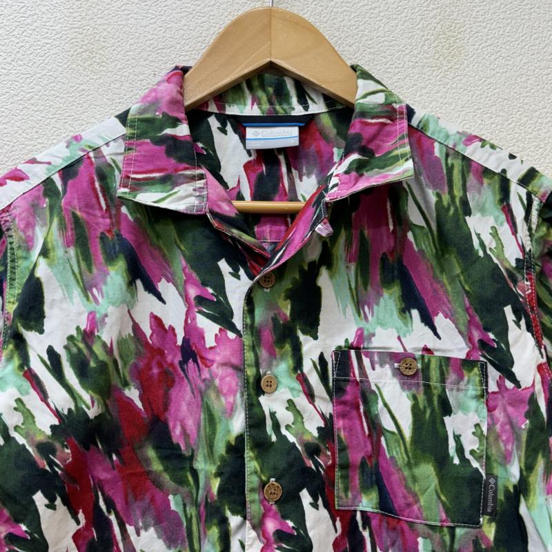 コロンビア Columbia シャツ、ブラウス 半袖 PM7469 PFG 総柄 オープンカラー ボックス 半袖 エブル シャツ S メンズ USED 古着 中古 50136982