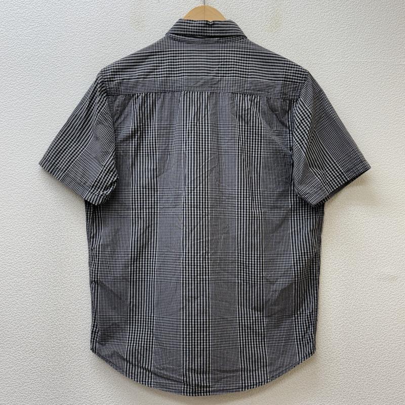 レフラー LEFLAH シャツ、ブラウス 半袖 ロゴ 刺繍 ギンガムチェック柄 ボタンダウン 半袖 シャツ 灰色 グレー L 灰 / グレー / gray メンズ USED 古着 中古 50136990