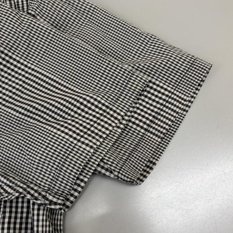 レフラー LEFLAH シャツ、ブラウス 半袖 ロゴ 刺繍 ギンガムチェック柄 ボタンダウン 半袖 シャツ 灰色 グレー L 灰 / グレー / gray メンズ USED 古着 中古 50136990