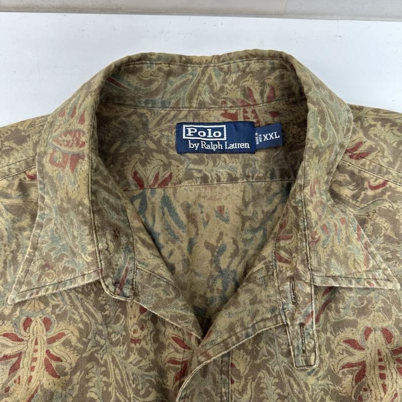 ポロラルフローレン POLO RALPH LAUREN シャツ、ブラウス 長袖 90s ボタニカル 総柄 チンスト コットン シャツ XXL XXL 茶 / ブラウン / brown X マルチカラー / マルチカラー / multicolor メンズ USED 古着 中古 50137008