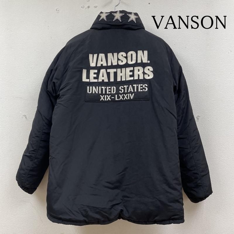 ヴァンソン VANSON ジャケット、上着 ジャンパー、ブルゾン THINSULATE シンサレート 中綿 ジャケット ジップアップ ロゴ 刺繍 ワッペン パッチ フーディー L ロゴ、文字 X 刺繍 黒 / ブラック / black メンズ USED 古着 中古 50137040