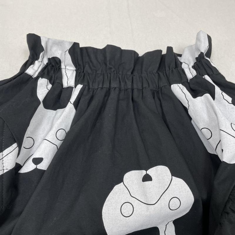 フランキーグロウ FRANKYGROW スカート ロングスカート QUILTING SWITCHING SKIRT BLACK RABBIT ウエストゴム ロング 変形 フレア スカート うさぎ キルティング LL アニマル柄 X 総柄 黒 / ブラック / black レディース USED 古着 中古 50137044