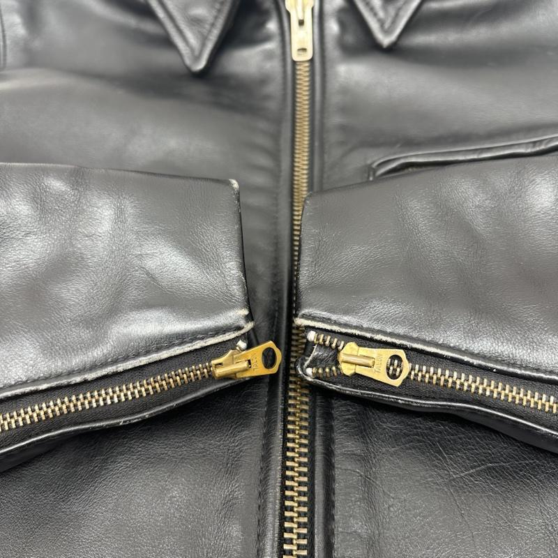 ヴァンソン VANSON ジャケット、上着 レザージャケット USA製 シングル ライダース レザー ジャケット 38 黒 / ブラック / black メンズ USED 古着 中古 50137068