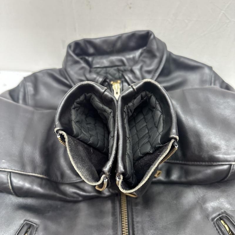 ヴァンソン VANSON ジャケット、上着 レザージャケット USA製 シングル ライダース レザー ジャケット 38 黒 / ブラック / black メンズ USED 古着 中古 50137068