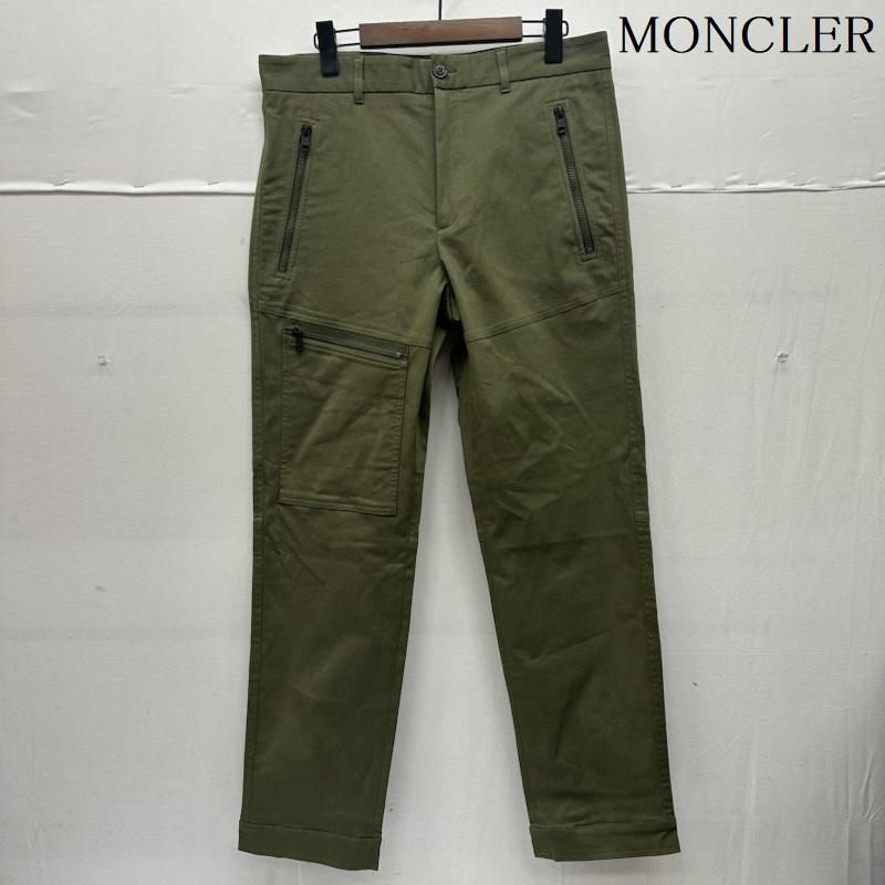 モンクレール MONCLER パンツ ワークパンツ、ペインターパンツ ジップ ポケット コットン チノ トラウザーズ テーパード パンツ I20912A00011 46 カーキオリーブ / カーキオリーブ / メンズ USED 古着 中古 50137083