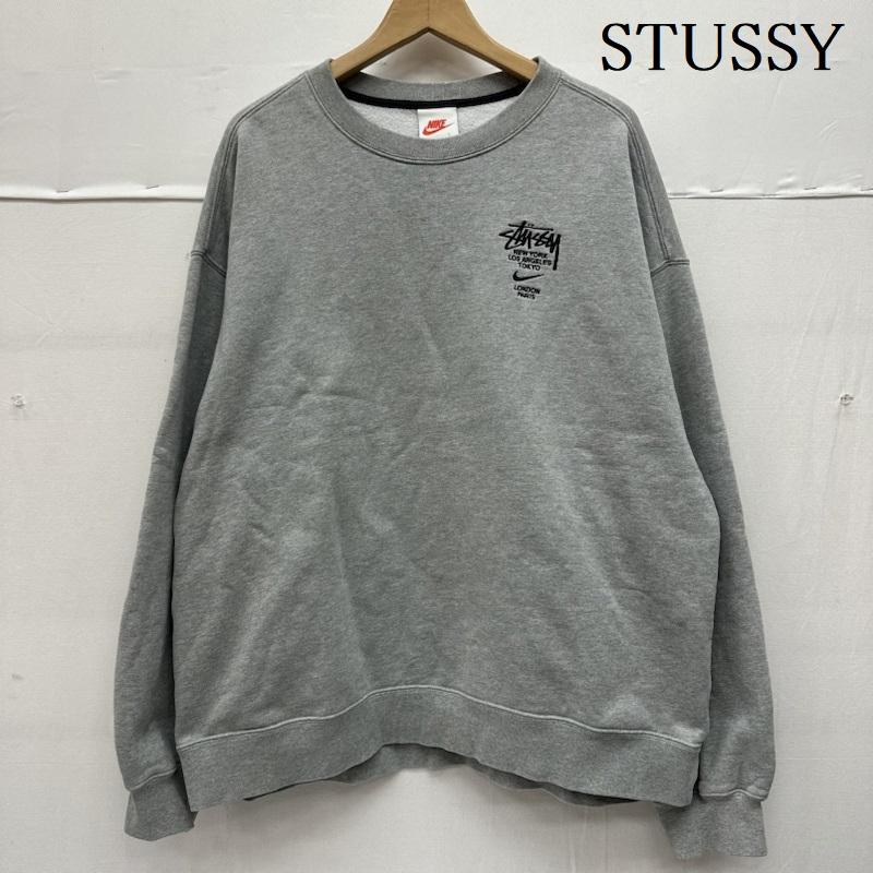 ステューシー STUSSY トレーナー 長袖 21SS NIKE International Crewneck Sweatshirt ロゴ 刺繍 スウェット トレーナー DC4198-050 L 灰 / グレー / gray メンズ USED 古着 中古 50137132