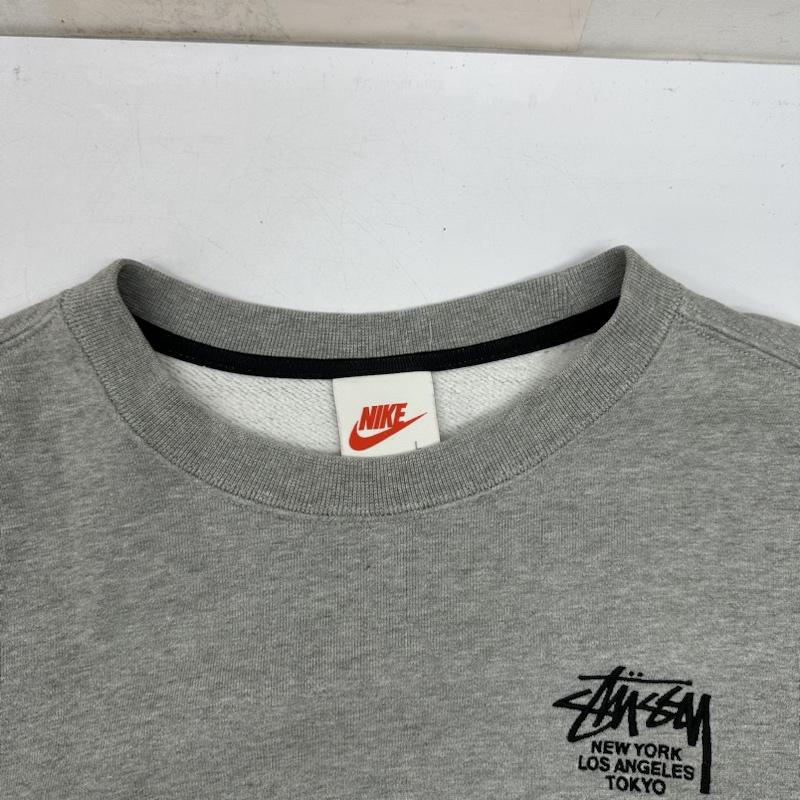ステューシー STUSSY トレーナー 長袖 21SS NIKE International Crewneck Sweatshirt ロゴ 刺繍 スウェット トレーナー DC4198-050 L 灰 / グレー / gray メンズ USED 古着 中古 50137132