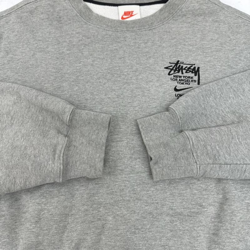 ステューシー STUSSY トレーナー 長袖 21SS NIKE International Crewneck Sweatshirt ロゴ 刺繍 スウェット トレーナー DC4198-050 L 灰 / グレー / gray メンズ USED 古着 中古 50137132