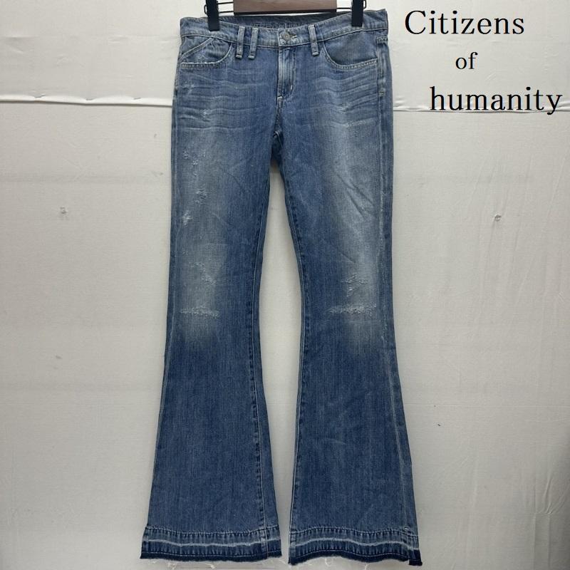 シチズンズオブヒューマニティー Citizens of humanity パンツ デニム、ジーンズ Joni Lowrise Flare ローライズ ダメージ加工 フレア デニム パンツ カットオフ 27インチ インディゴ / インディゴ / Indigo レディース USED 古着 中古 50137137