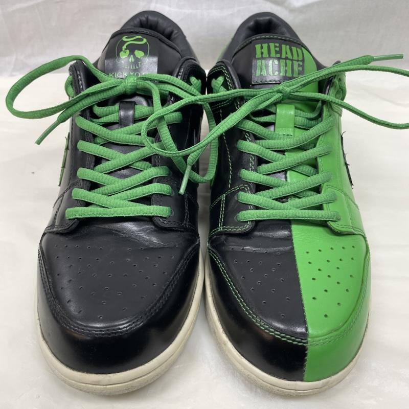 ナイキ NIKE スニーカー スニーカー KICKXOTIC コラボ ダンク ロー ブラック グリーン レザー レースアップ BLK GRN - 黒 / ブラック / black X 緑 / グリーン / green メンズ USED 古着 中古 50137162