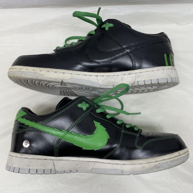 ナイキ NIKE スニーカー スニーカー KICKXOTIC コラボ ダンク ロー ブラック グリーン レザー レースアップ BLK GRN - 黒 / ブラック / black X 緑 / グリーン / green メンズ USED 古着 中古 50137162