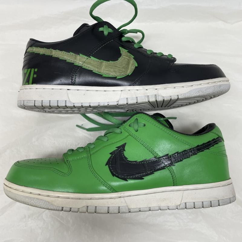 ナイキ NIKE スニーカー スニーカー KICKXOTIC コラボ ダンク ロー ブラック グリーン レザー レースアップ BLK GRN - 黒 / ブラック / black X 緑 / グリーン / green メンズ USED 古着 中古 50137162