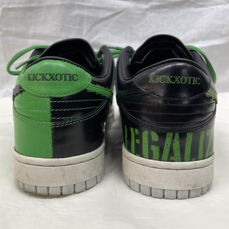 ナイキ NIKE スニーカー スニーカー KICKXOTIC コラボ ダンク ロー ブラック グリーン レザー レースアップ BLK GRN - 黒 / ブラック / black X 緑 / グリーン / green メンズ USED 古着 中古 50137162