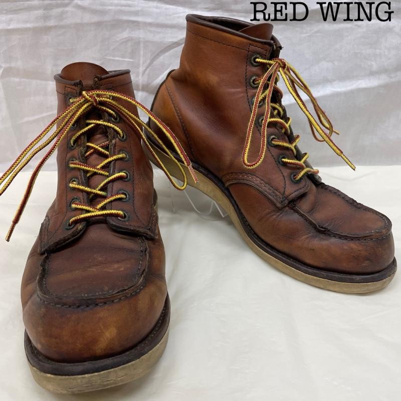 レッドウィング RED WING 革靴 革靴 E875 9599378 レザー ブラウン ブーツ レースアップ ソール減り US：9.5 茶 / ブラウン / brown メンズ USED 古着 中古 50137182