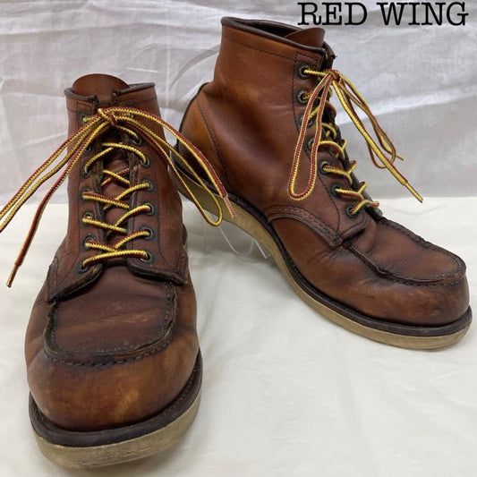 レッドウィング RED WING 革靴 革靴 E875 9599378 レザー ブラウン ブーツ レースアップ ソール減り US：9.5 茶 / ブラウン / brown メンズ USED 古着 中古 50137182