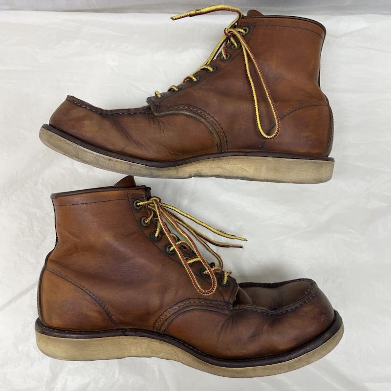 レッドウィング RED WING 革靴 革靴 E875 9599378 レザー ブラウン ブーツ レースアップ ソール減り US：9.5 茶 / ブラウン / brown メンズ USED 古着 中古 50137182
