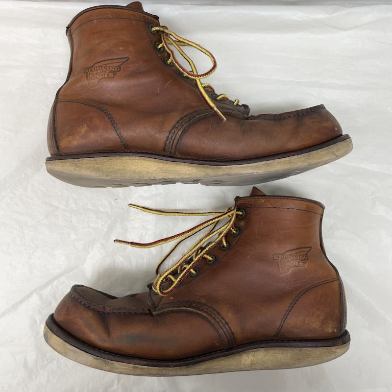 レッドウィング RED WING 革靴 革靴 E875 9599378 レザー ブラウン ブーツ レースアップ ソール減り US：9.5 茶 / ブラウン / brown メンズ USED 古着 中古 50137182