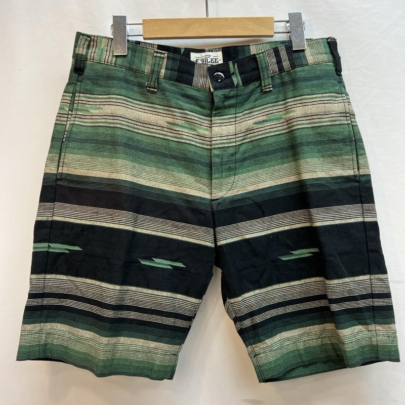 キャリー CALEE パンツ ショートパンツ ネイティブ ボーダー ショートパンツ M 緑 / グリーン / green メンズ USED 古着 中古 50137200