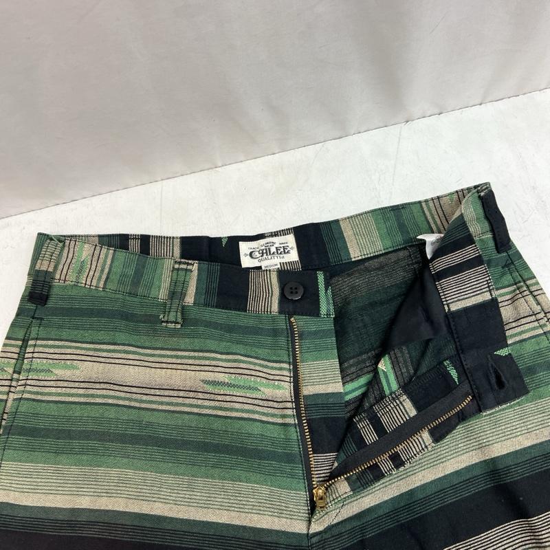 キャリー CALEE パンツ ショートパンツ ネイティブ ボーダー ショートパンツ M 緑 / グリーン / green メンズ USED 古着 中古 50137200