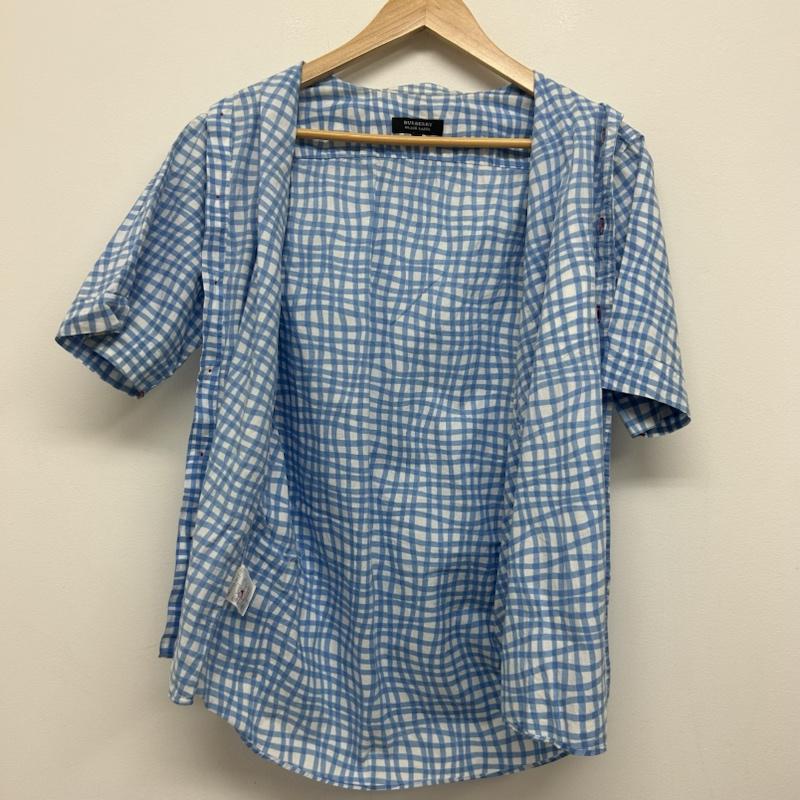バーバリーブラックレーベル BURBERRY BLACK LABEL シャツ、ブラウス 半袖 半袖シャツ ボタンロゴ チェックシャツ BMW-35-412-22 1 チェック 白 / ホワイト / white X 青 / ブルー / blue メンズ USED 古着 中古 50137226