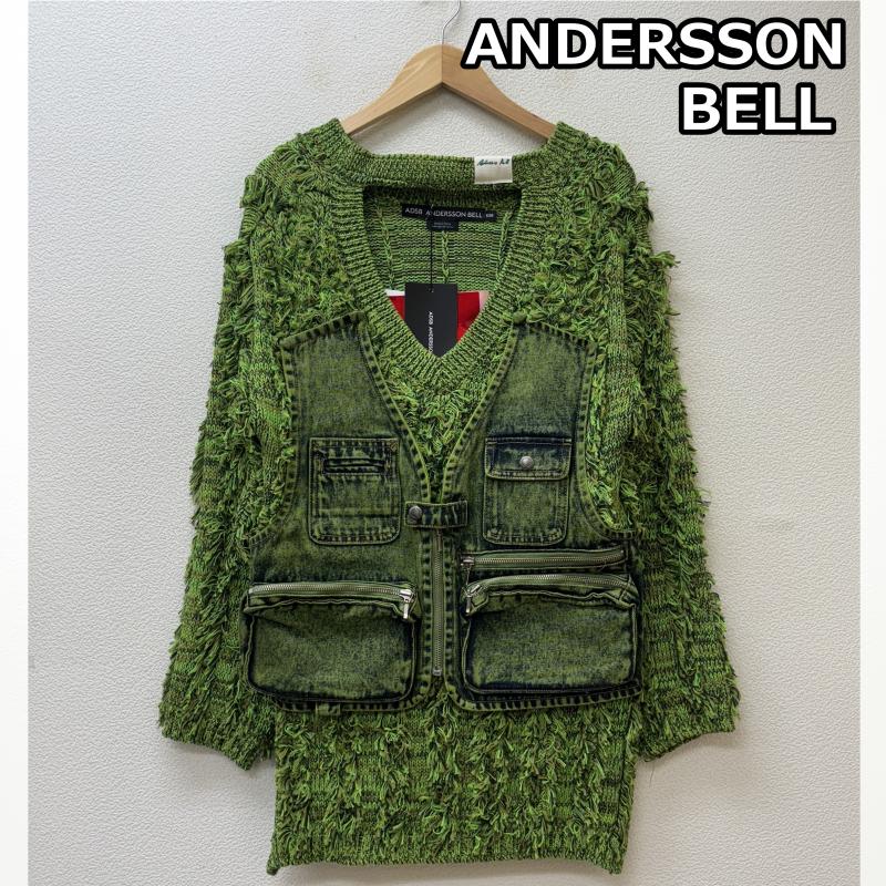 古着 USED ニット、セーター 長袖 ADSB Andersson Bell アンダースンベル 24SS MEGHAN CARGO SWEATER カーゴ Vネック ニット セーター 緑 グリーン - 緑 / グリーン / green レディース USED 古着 中古 50137260