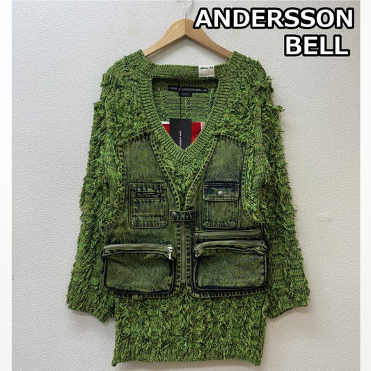 古着 USED ニット、セーター 長袖 ADSB Andersson Bell アンダースンベル 24SS MEGHAN CARGO SWEATER カーゴ Vネック ニット セーター 緑 グリーン - 緑 / グリーン / green レディース USED 古着 中古 50137260