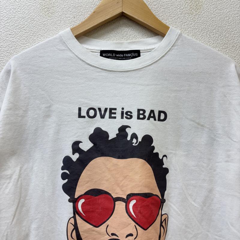 古着 USED Tシャツ 半袖 WORLD WIDE FAMOUS ワールワイドフェイマス LOVE is BAD プリント クルーネック 半袖 Tシャツ 白 ホワイト L 白 / ホワイト / white メンズ USED 古着 中古 50137281