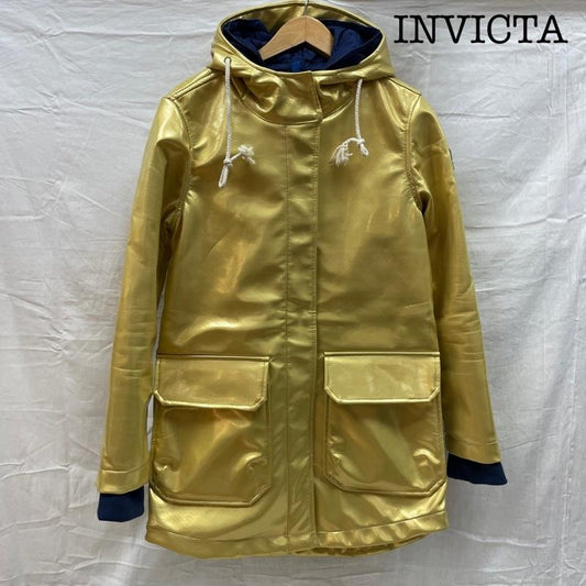インウ゛ィクタ INVICTA コート コート一般 インビクタ コート インナーあり 光沢 イエロー ネイビー イタリア製 S 黄 / イエロー / yellow X 紺 / ネイビー / navy メンズ USED 古着 中古 50137301