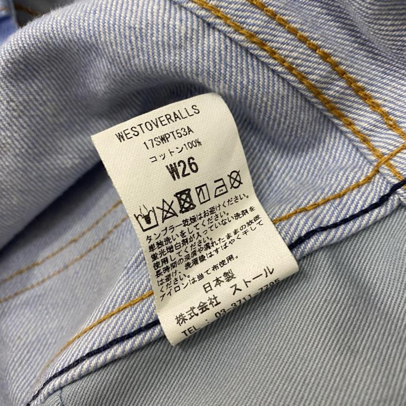 ウエストオーバーオールズ WESTOVERALLS パンツ デニム、ジーンズ 17SWPT53 803W デニムパンツ ライトブルー W26 - 無地 水色 / ライトブルー / レディース USED 古着 中古 50137321