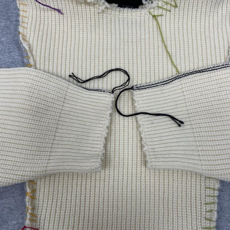 古着 USED ニット、セーター 長袖 LIBERAL ARTS LA-14-03-0223 discovered REMAKE KNIT ウール ホワイト グレー リメイク FREE 白 / ホワイト / white X 灰 / グレー / gray メンズ USED 古着 中古 50137325