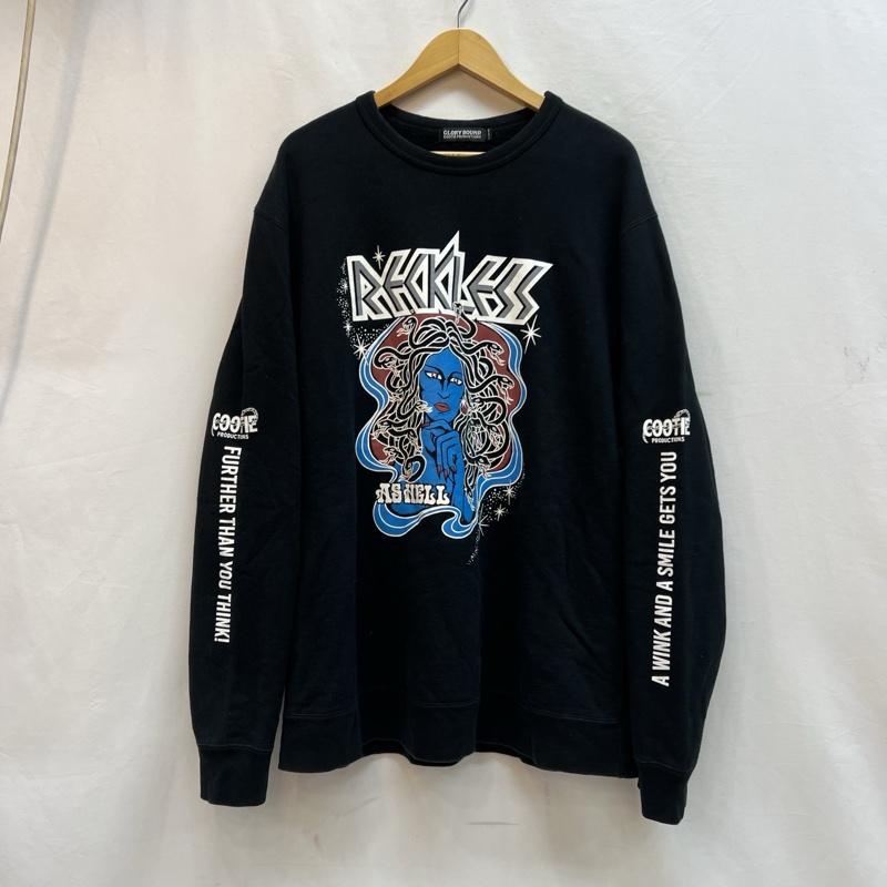 クーティープロダクションズ COOTIE PRODUCTIONS トレーナー 長袖 メデューサ ロゴ プリント クルーネック スウェット XL 黒 / ブラック / black メンズ USED 古着 中古 50137334
